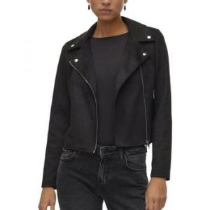 Vero Moda Veste perfecto FEMME avec manches longues et col cranté noir suédine