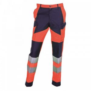 Kiplay Pantalon Haute Visibilité Apollo - Orange Et Bleu Marine - Taille 46