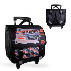 BAGTROTTER Cartable à roulettes 38 cm Fast And Furious Noir
