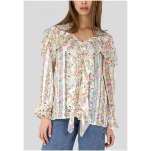 Image de Kebello Chemise blouse imprimé floral Blanc F