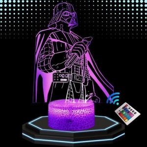 Lampe De Chevet 3D LED Star Wars Dark vador, Veilleuse Changement de Couleurs, Lampe Tactile Bureau et Chambre Enfant