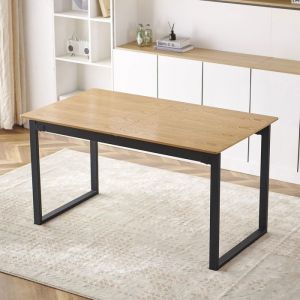 Table &agrave; manger extensible 140-240 cm pieds en m&eacute;tal noir - VENTER