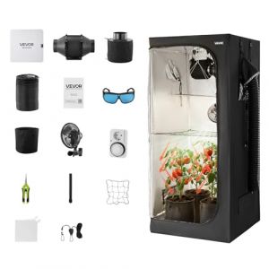 VEVOR Chambre de Culture, 80x80x180 cm, Tente de Culture Kit Complet, avec &Eacute;clairage LED Spectre Complet, Syst&egrave;me Ventilation, Mylar 600D Hautement R&eacute;fl&eacute;chissant, pour Plantes Int&eacute;rieur Fleurs L&eacute;gumes