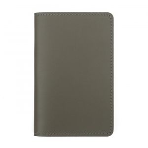 &Eacute;tui de passeport en cuir recycl&eacute; - Kaki
