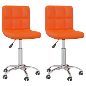 Image de VidaXL Chaises De Salle ¿¿ Manger Pivotantes 2 Pcs Orange Similicuir