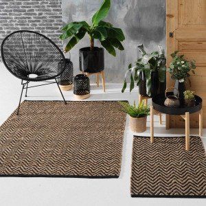 Tapis (170 cm) Zigzag Noir