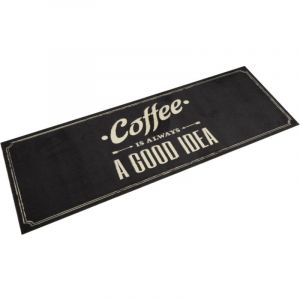 VidaXL Tapis de cuisine lavable texte Coffee 60x180 cm velours