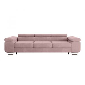 Petits-meubles - Canapé convertible 3 places Wilson velours Rose