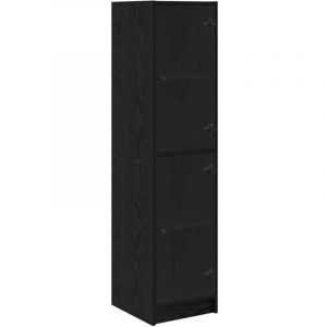 VidaXL Haut Armoire Ch&ecirc;ne noir 35 x 37 x 142 cm Bois d'ing&eacute;nierie