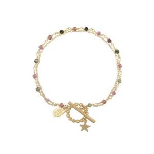 Bracelet chaîne doré à l'or fin tourmaline ROXANE