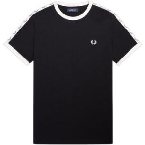 Fred Perry Taped Ringer Black - T-Shirt - noir - XXL - 100% Coton,Jersey