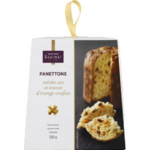 Monoprix gourmet Panettone raisins secs et &eacute;corces d'orange confites 500g