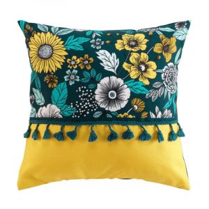 Coussin pompons 40x40cm