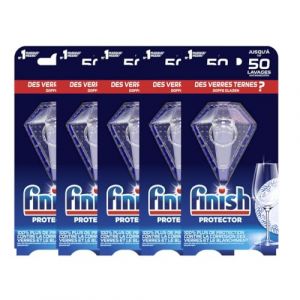 Finish Protector Lot de 5 - Protection Des Verres Et De La Vaisselle - Produit Lave Vaisselle - Complement Pastille Lave Vaisselle