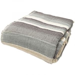 Tendance Perso - Plaid jet&eacute; de canap&eacute; / jet&eacute; de lit tiss&eacute; - AKOLA - 125x150 cm - Gris - 100% coton - grand boutis en cama&iuml;eu