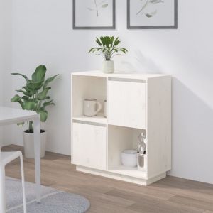 VidaXL Buffet Blanc 74x35x80 cm Bois massif de pin