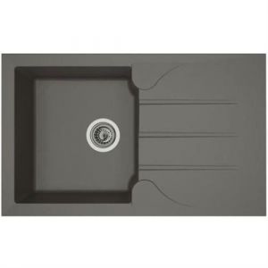 STRADOUR Evier cuisine a encastrer 1 bac 1 égouttoir Aloa Résine 81 50 cm béton