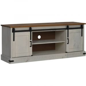 VidaXL Meuble tv halden 2 portes coulissantes blanc 150x40x60 cm