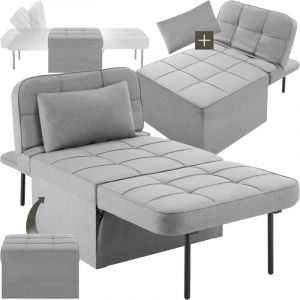 TecTake Fauteuil de relaxation ponto 4-en-1 réglable sur 6 positions - gris clair