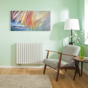 Hudson Reed DRWH25M - Radiateur design horizontal raccordement central Vitality Caldae 63,5cm x 83,4cm x 7,8cm 1461 Watts