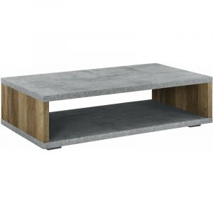 Table b e moderne plateau MDF acier béton bois 110 cm acier béton bois Bois