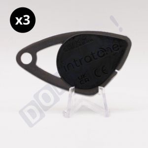 Lot de 3 badges électroniques Intratone Noir - Badges Mifare en inox 08-0101 + 1 porte-clés Domobip