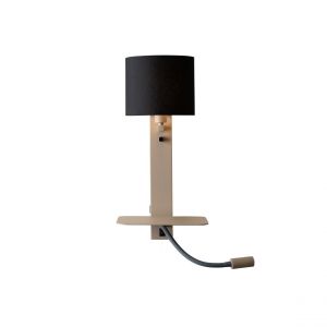Applique Florence liseuse sable abat-jour noir