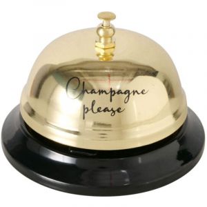 Wadiga Sonnette de comptoir métal doré et noir 8.5x8.5x6cm