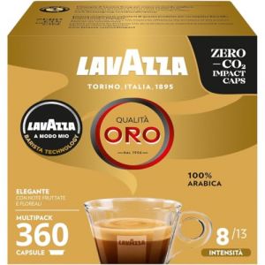 Lavazza A Modo Mio Qualita Oro, 360 Capsules de Caf&eacute;, pour un Espresso aux Notes fruit&eacute;s et Florales, 100% Arabica, Intensit&eacute; 8 sur 13, Torr&eacute;faction Moyenne, 10 Paquets de 36 Capsules