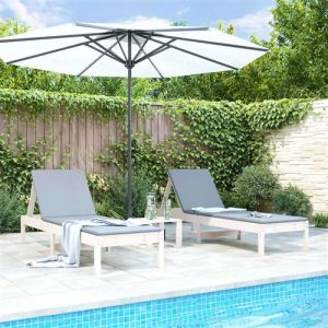 VidaXL Chaises longues 2 pcs blanc 199,5x60x74 cm bois massif de pin