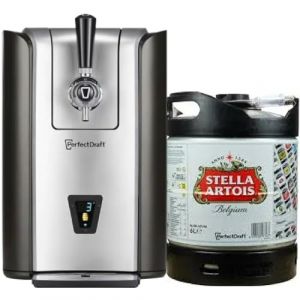 PerfectDraft Pro &ndash; Pack Tireuse &Agrave; Bi&egrave;re + 1 F&ucirc;t Stella Artois 6L &ndash; Machine Pression &Agrave; Domicile &ndash; Refroidissement &Agrave; 3&deg;C &ndash; 30 Jours Fra&icirc;cheur &ndash; &Eacute;cran LED Temp&eacute;rature &ndash; Id&eacute;e Cadeau Amateur Bi&egrave;re