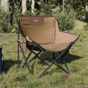 VidaXL Chaise de camping avec poche pliable lot de 2 marron, chaise de camping pliante, chaise d'ext&eacute;rieur pliante, chaise 366551