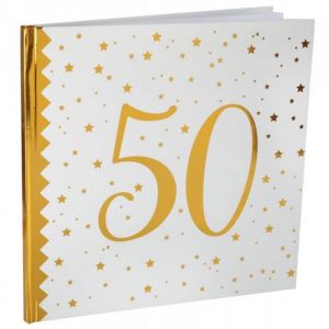 Livre d'or 50 ans Joyeux Anniversaire Blanc et Or - Mixte