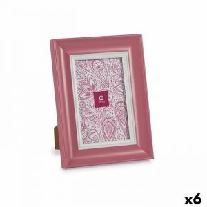 Image de Cadre photo Verre Rose Plastique (6 Unit&eacute;s) (2 x 21 x 16 cm)