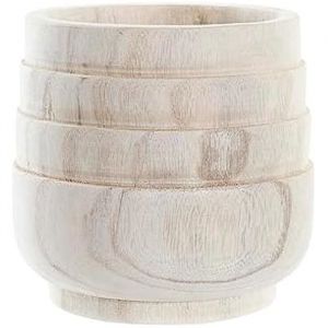 Cache-pot DKD Home Decor Marron Naturel Carré Boho 17x17x16 cm