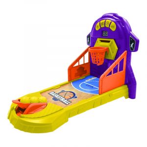 Lexibook Jeu de Basket &eacute;lectronique, Effets sonores et Lumineux, Panneau Mobile, 3 Niveaux de difficult&eacute;, 1 &agrave; 4 Joueurs, Violet/Jaune, JG910