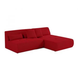 Onyx - canapé modulable d'angle réversible 4 places - en tissu mailles 3D - Rouge