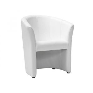 Signal Fauteuil en cuir - Blanc - H 76 x L 67 x P 60 cm