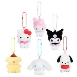 Sanrio Flocky Mascot Bag Charm / Keyring Cinnamoroll - 9x4x12.5cm