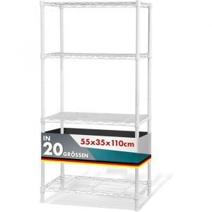 &Eacute;tag&egrave;re en m&eacute;tal Rocky 4/5 &Eacute;tag&egrave;res Blanc 55 x 35 x 110 cm Charge Max : 250 kg