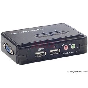 Dexlan 052271 - Switch KVM de poche auto alimenté 2 ports USB et Audio