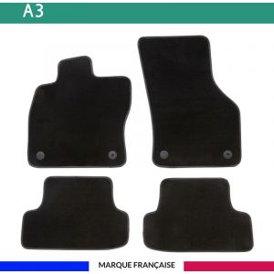 Audi Autosweet - Tapis de voiture - Sur Mesure pour A3 (2012 - 2020) - 3 pièces - Tapis de sol antidérapant pour automobile