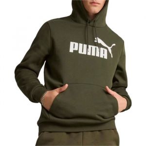 Puma ESS Sweat à Capuche avec Grand Logo FL (s) Olive foncé