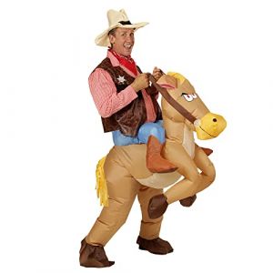 W WIDMANN MILANO Party Fashion - Costume gonflable cheval, avec soufflerie intégrée et chapeau, Carnaval, Fête à thème