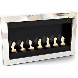 C min&eacute;e bio &eacute;thanol murale contemporaine inox Stainless Steel 110