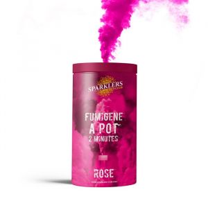 Fumigène en Pot 2 MINUTES couleur Rose - Allumage à mèche, durée 120 secondes,