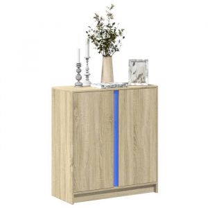 VidaXL Buffet avec led ch&ecirc;ne sonoma 77x34x85 cm bois d'ing&eacute;nierie