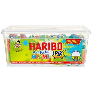 Haribo Bonbon Gélifié Mini Sticks Miami Pik x 250 Pièces 1 kg