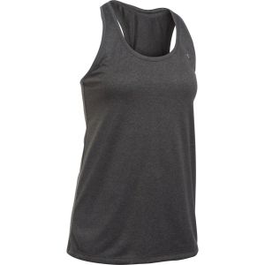 Under Armour Tech Tank - Solid Debardeur Femme Carbon Heather FR : XS (Taille Fabricant : XS)