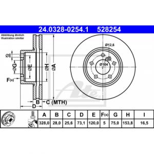 ATE Jeu de 2 disques de frein 24.0328-0254.1